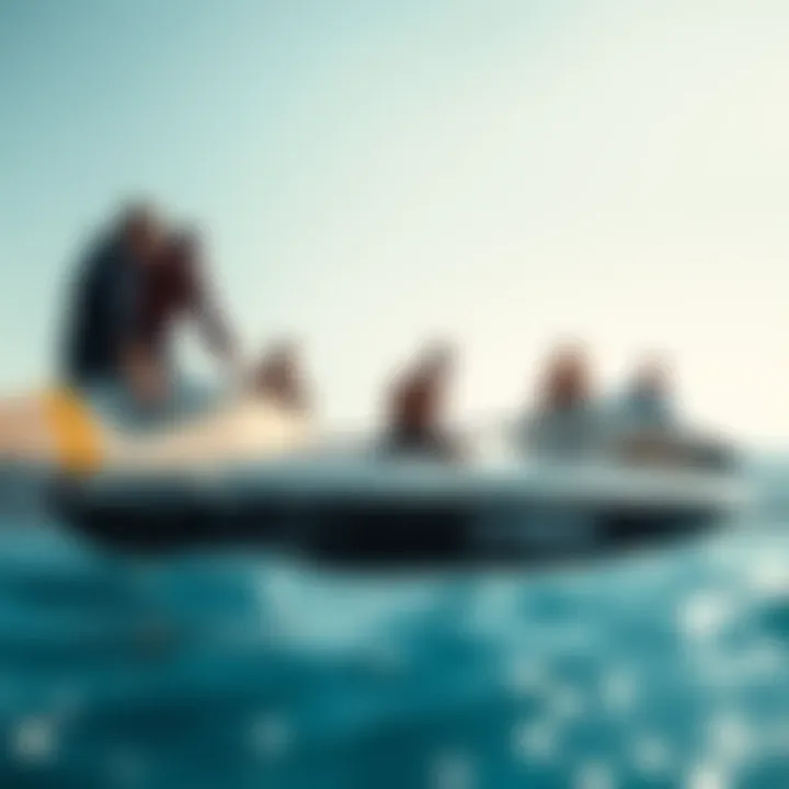 Group of surfers enjoying a sunny day on a Yamaha surf boat