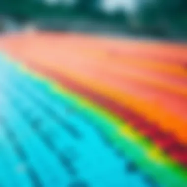 Textured Surface of Zap Skin Board A close-up view of a zap skin board showcasing its textured surface and vibrant colors.