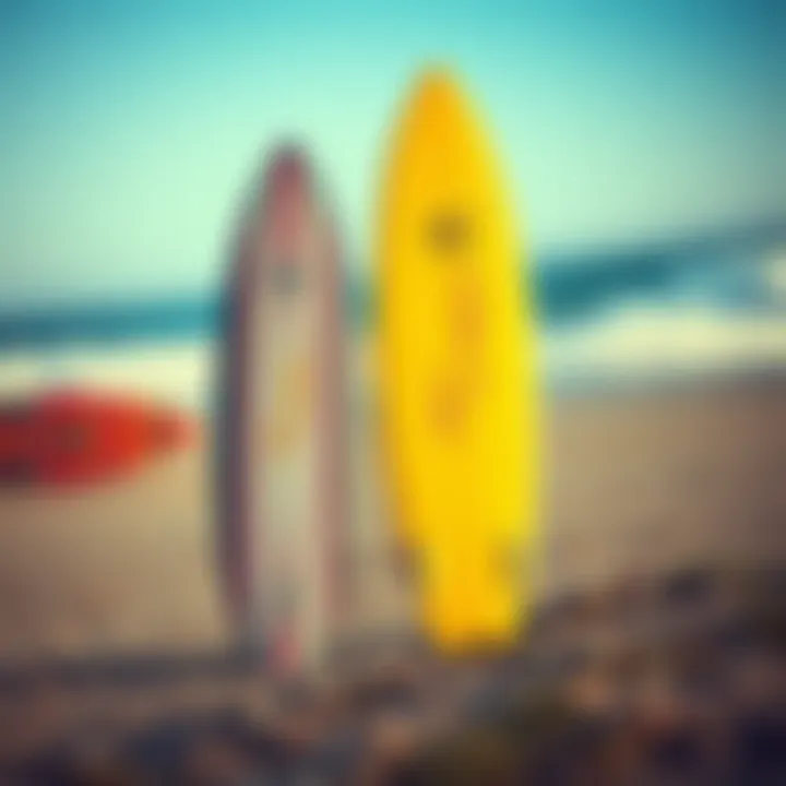 Design Comparison of Zap Skin and Traditional Surfboards Comparison of a zap skin board next to a traditional surfboard highlighting differences in design.